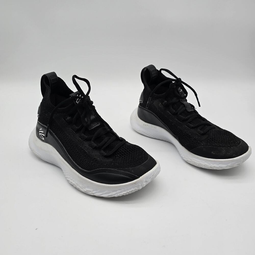 Under Armour Curry Flow 8 Shoes Youth 5Y Black White Sneakers 3023527 002